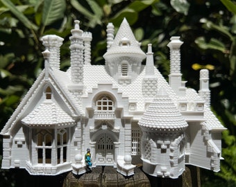 Miniatura HO-Scale English Manor Tudor Hall Castle Blanco 1:87 Modelo por GoldRushBay