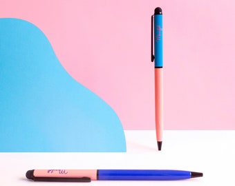 Metallic Ball pen with touch 2 color combination Manifol