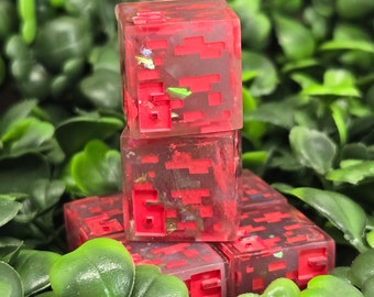 Minecraft | Redstone Ore | Block | Dice Set | D6 | Minecraft Style