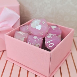 Strawberry Cow Pink Version Strawberry 7pc Dice Set image 1