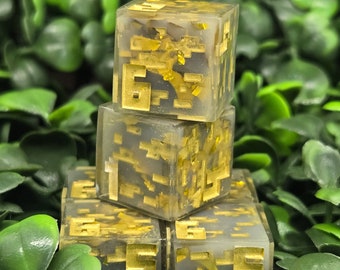 Minecraft | Gold Ore | Block | Dice Set | D6 | Minecraft Style