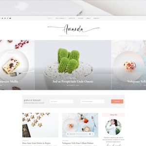 Amanda WordPress Theme - Minimales Blog Theme , vorgefertigte Blog Designs , Responsive Blog Templates