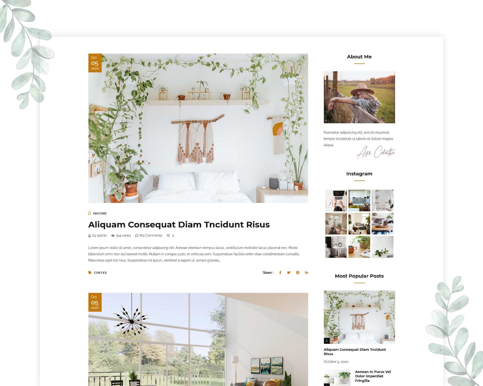 Calantha Wordpress Theme , Premade Templates, Responsive Blog Templates ...