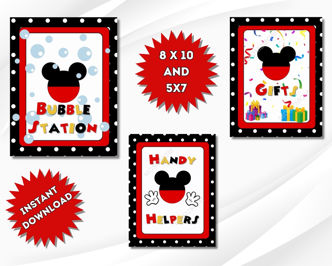 Mouse Ride Sign Mouse Party Sign/ INSTANT Download/ Printable/ Table - Etsy