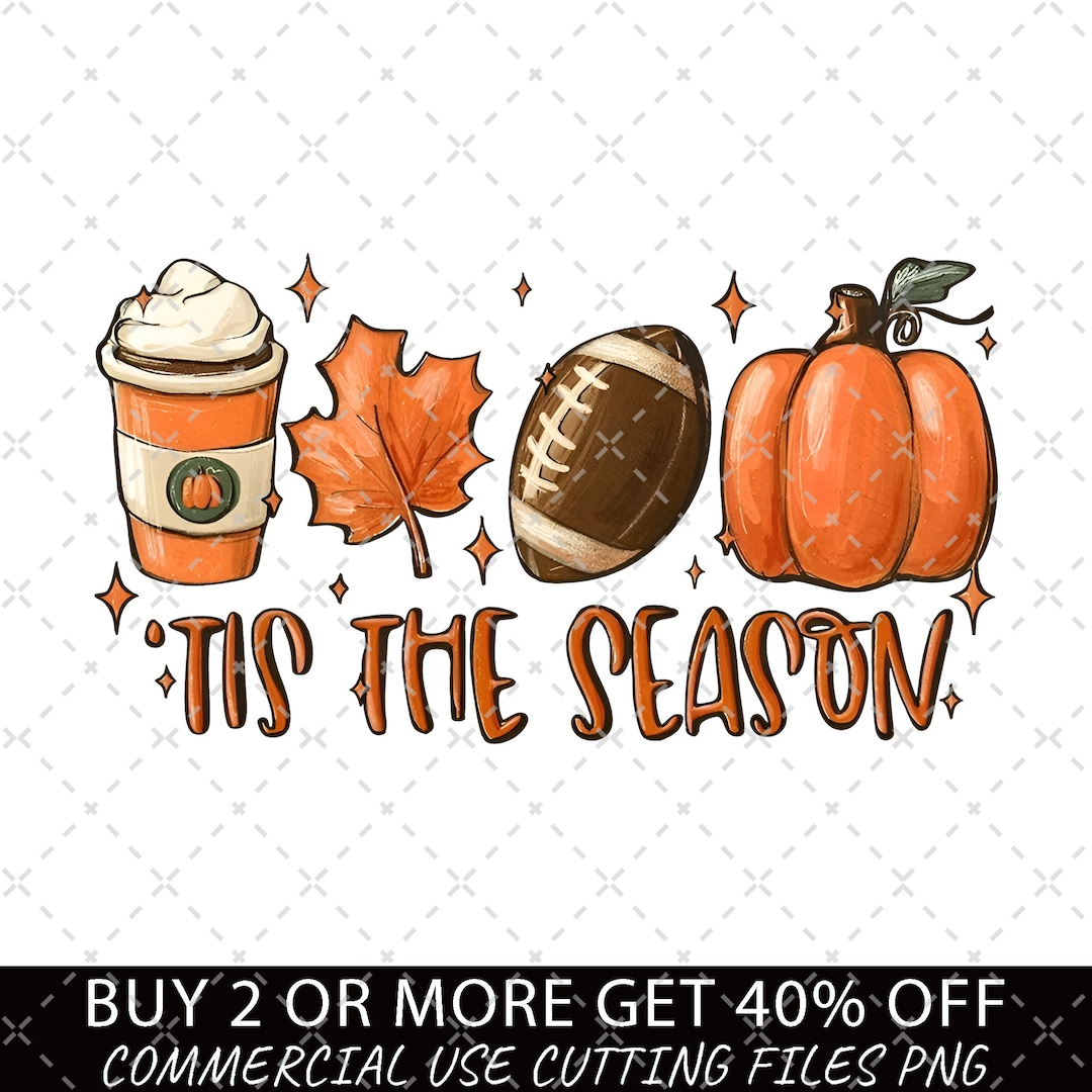 Tis the Season PNG Football Latte Leaves, Hello Pumpkin Fall Y All Vibes Coffee, Love