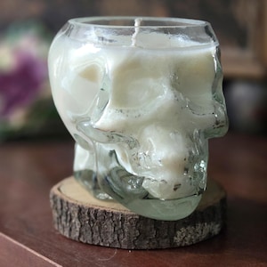 SKULL Candle All Natural ~ 12 oz Glass Jar ~ Soy BeesWax & Coconut Custom Blend Hand Poured Container Unique Gift by Funk Free