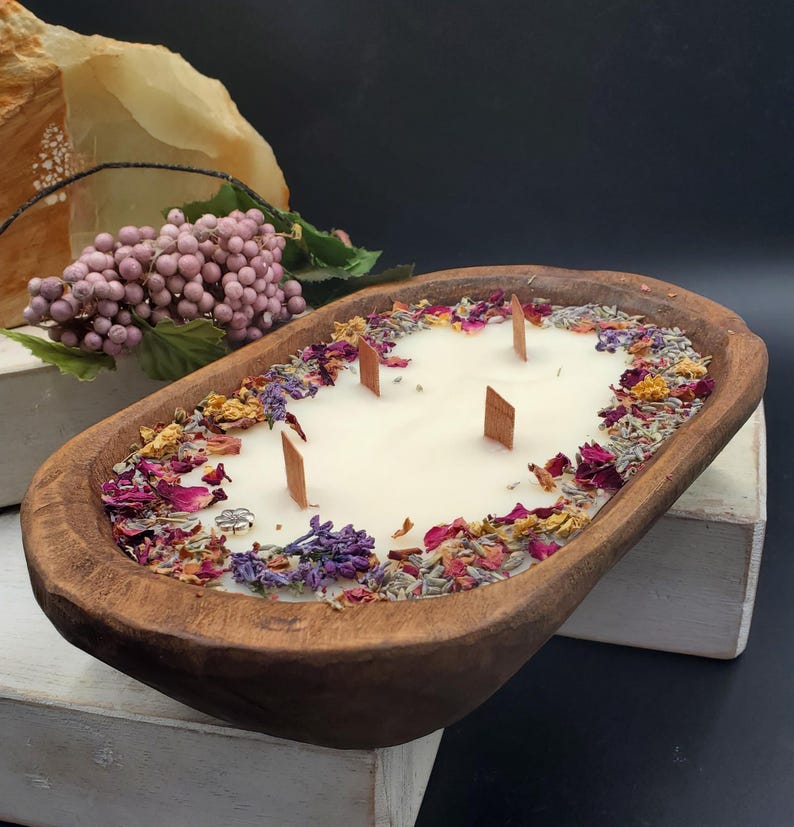DOUGH BOWL NATURAL CANDLE SOY COCONUT BEESWAX CUSTOM BLEND USA HANDMADE BY FUNK FREE CANDLE CO