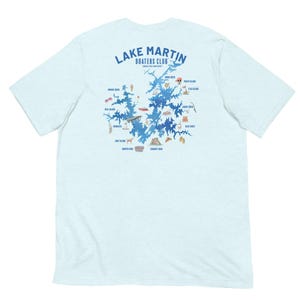 Camiseta con mapa del club de navegantes del lago Martin