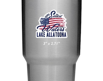 Lake ALLATOONA American Flag Decal Sticker UnSalted Waters