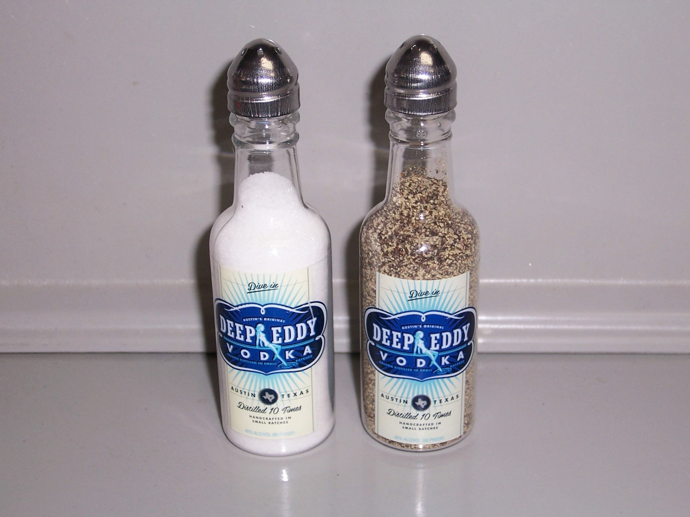 Smirnoff Salt and Pepper Shakers Mini Liquor Bottles Salt and Pepper Shaker  Gift Kitchen Gift Seasoning Not Included 