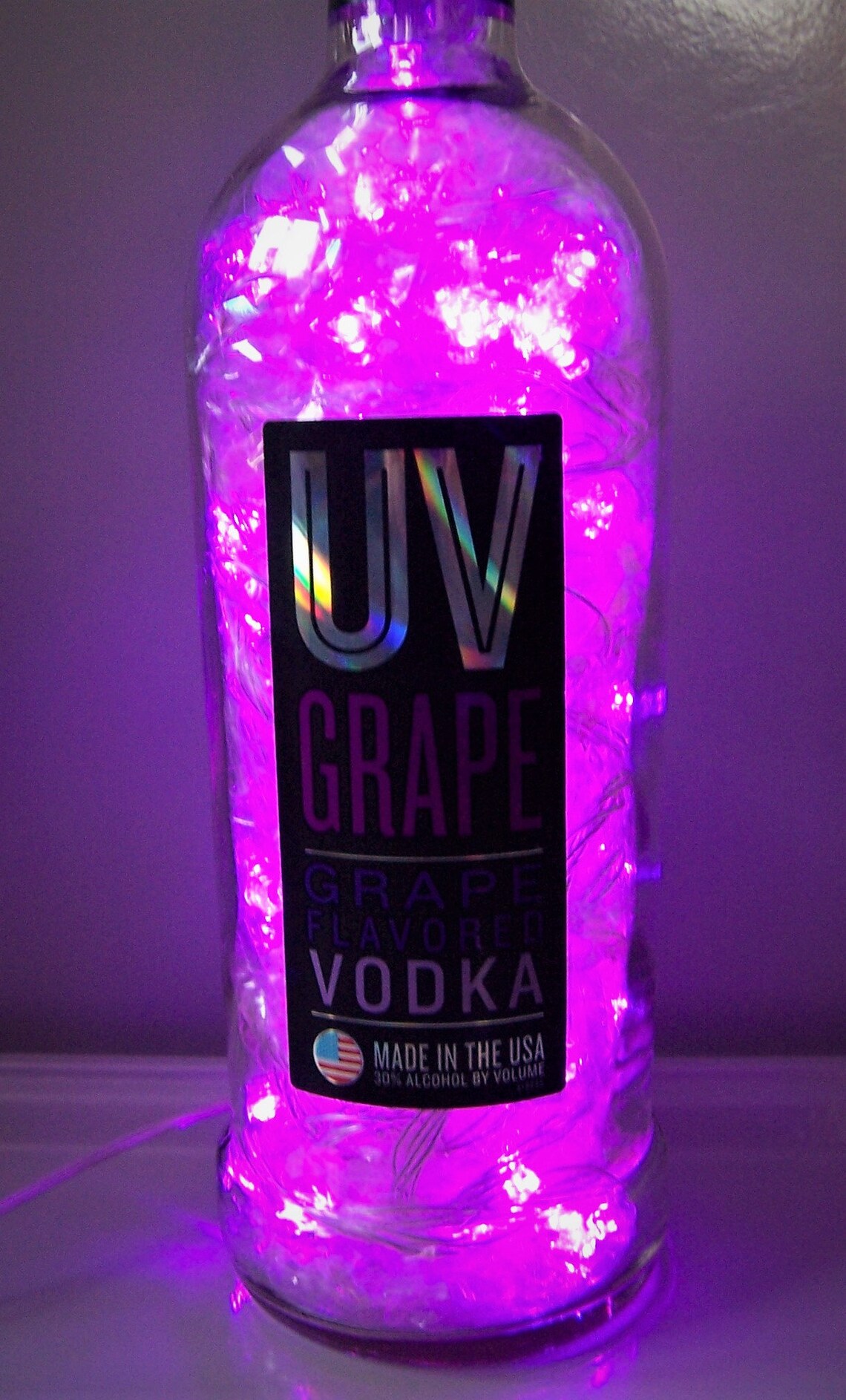 UV Grape Vodka 1L Bottle Accent Light W/100 Purple Motion Leds Etsy