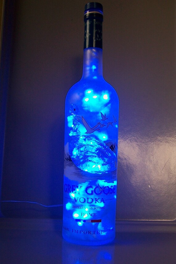 Grey Goose Vodka 1l Bottle Accent Light W 100 Blue Motion Leds Etsy France