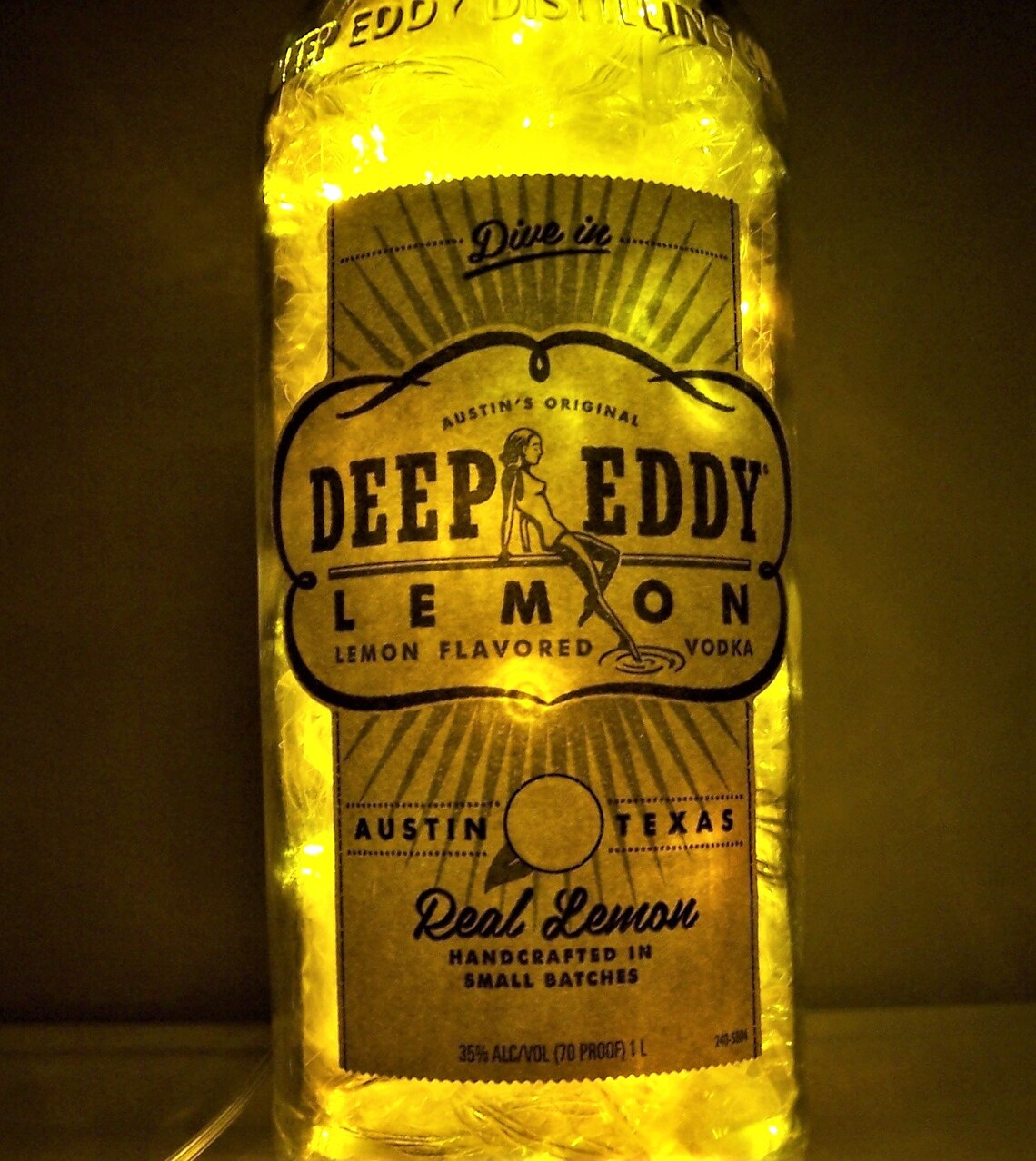 DEEP EDDY Lemon Vodka 1L Liquor Bottle Accent Light w/100 Etsy
