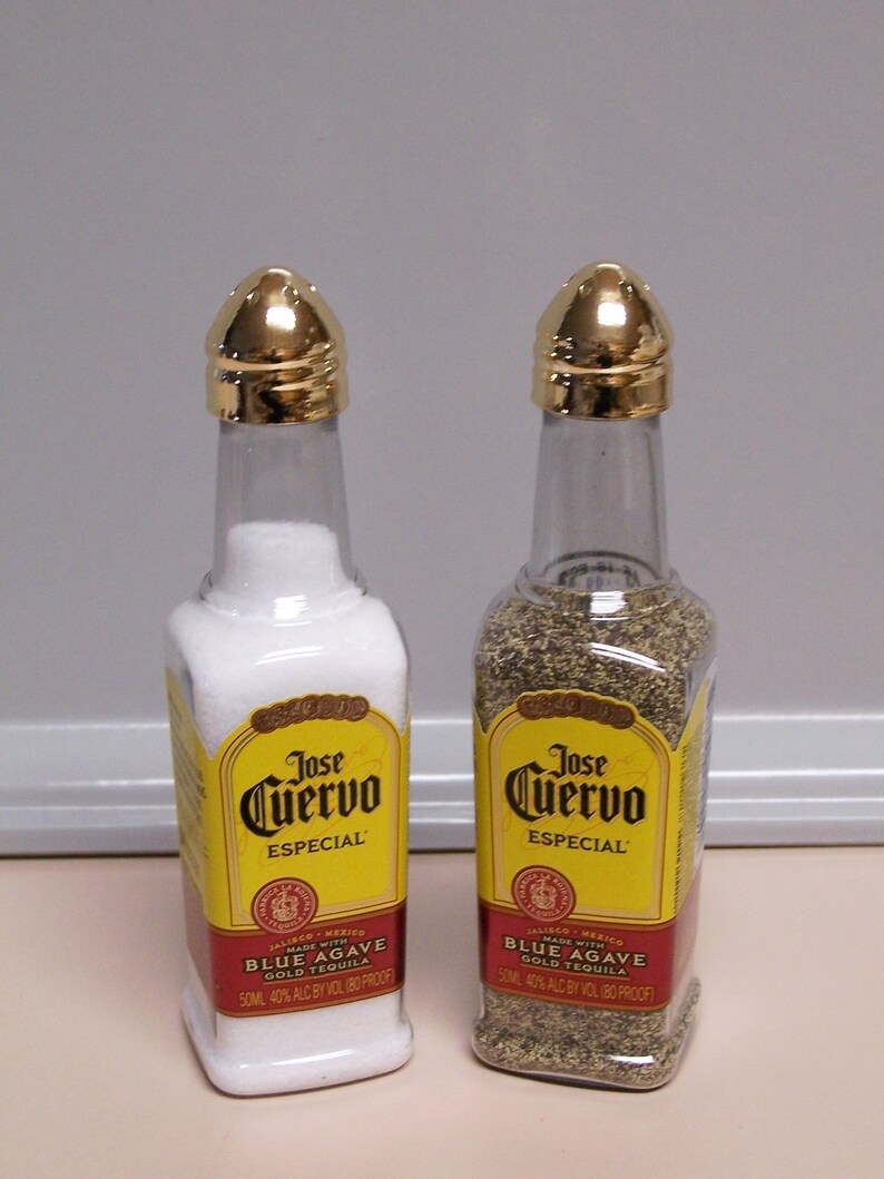 JOSE CUERVO Gold Tequila Salt & Pepper Shaker Set from Etsy