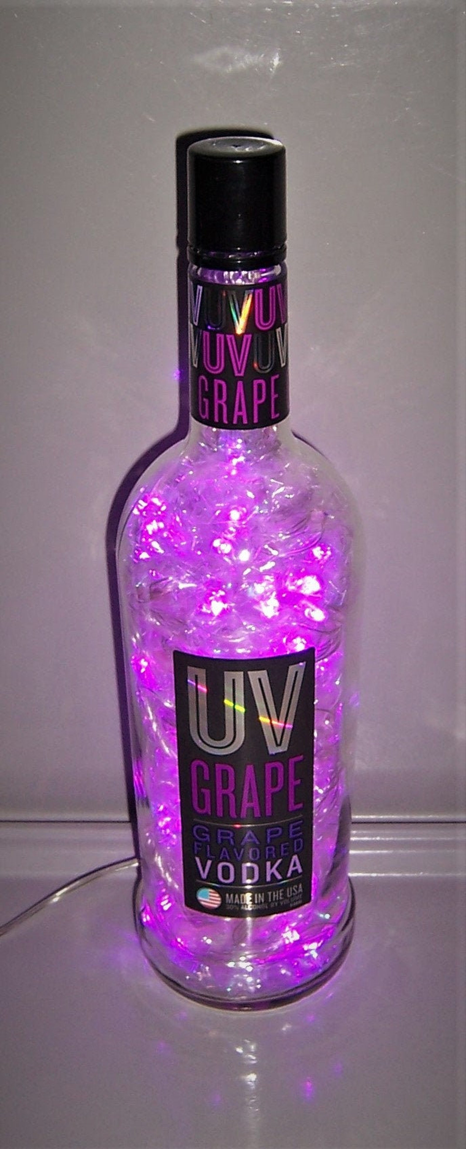 UV Grape Vodka 1L Bottle Accent Light w/100 Purple Motion LEDs Etsy