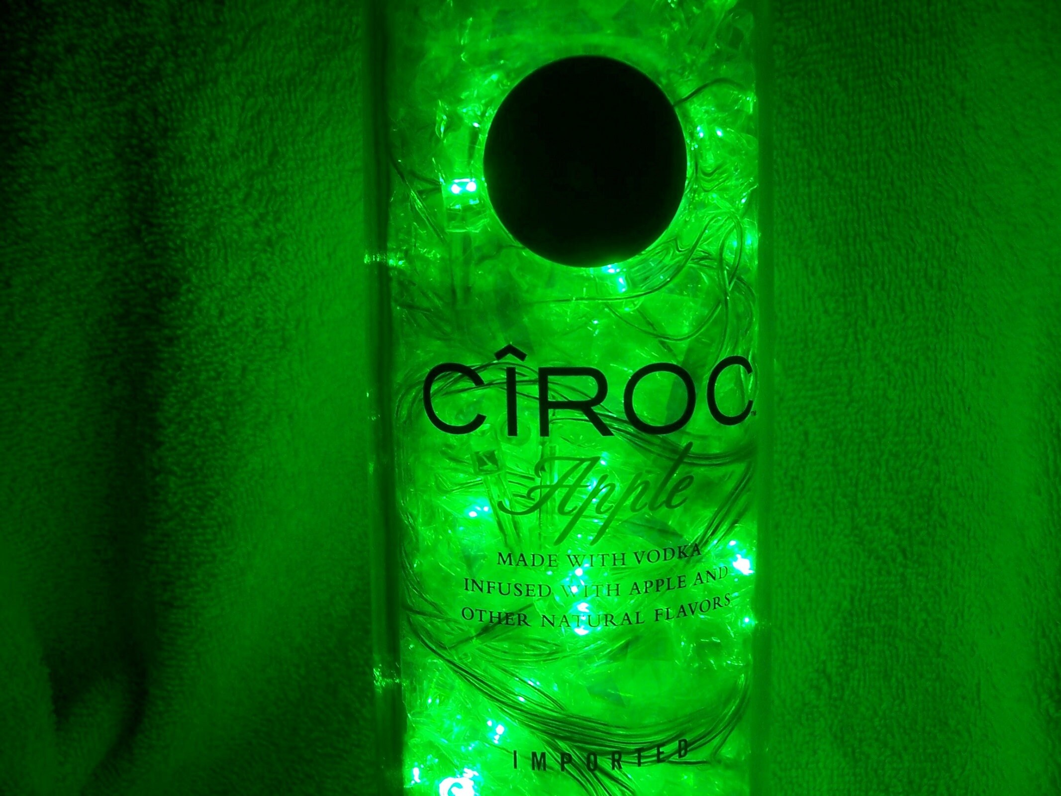 CIROC Apple Vodka 1L Liquor Bottle W/100 Green Motion LED Etsy