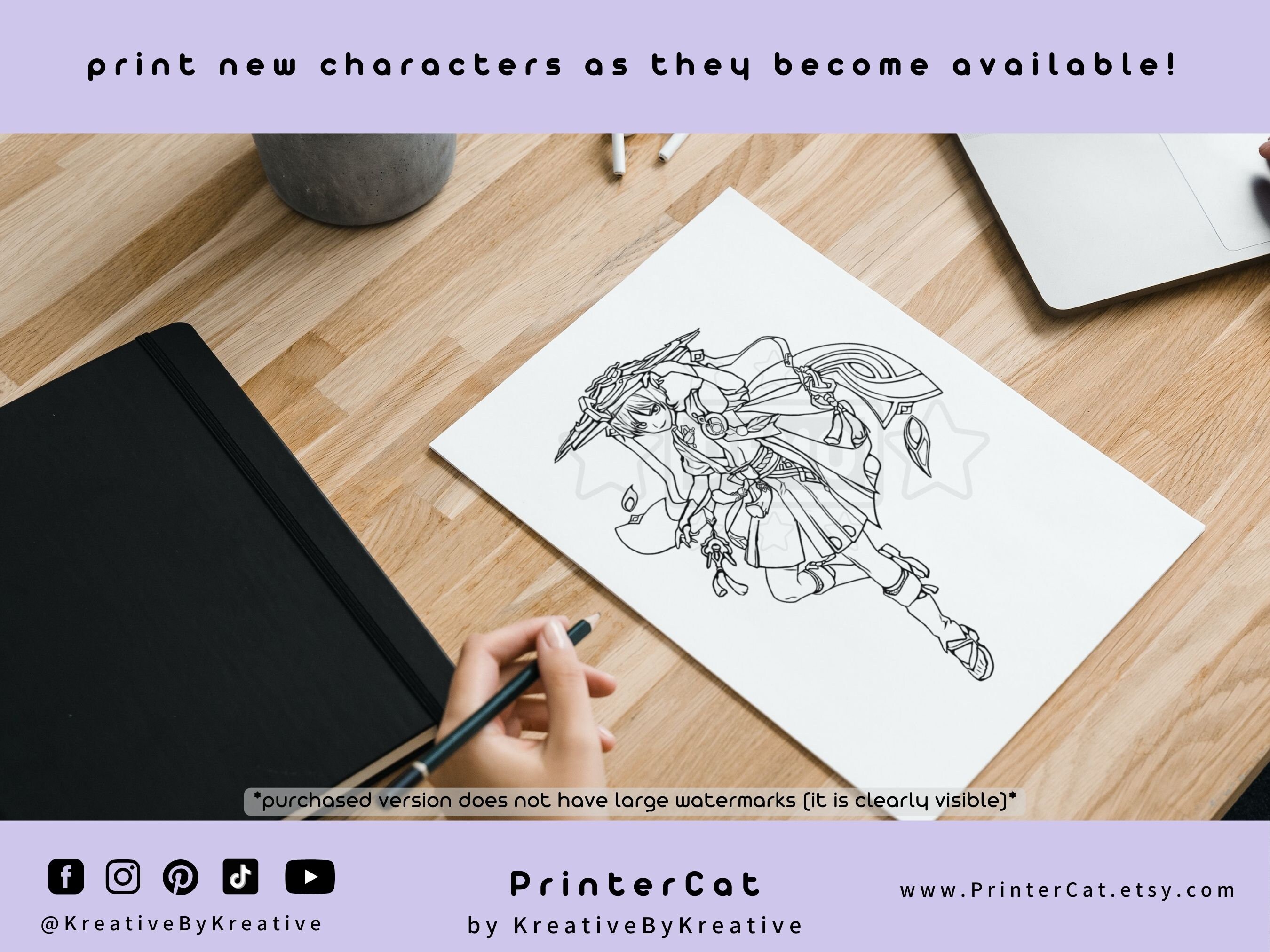 Genshin Impact Theme Coloring, New Characters Added, Great Gift ...