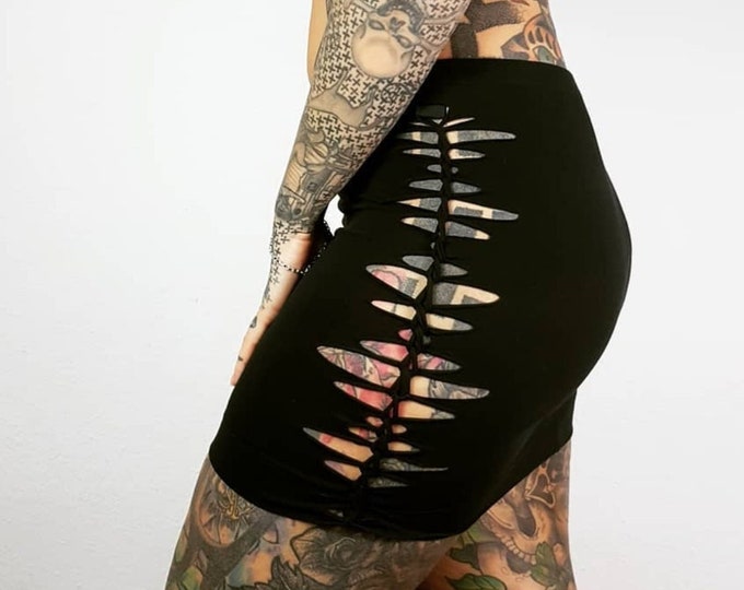 XS-4XL black short shorts hot pants cotton black cutouts cutout goa pixie forest psy boho burning gothic weave lacing slit festival