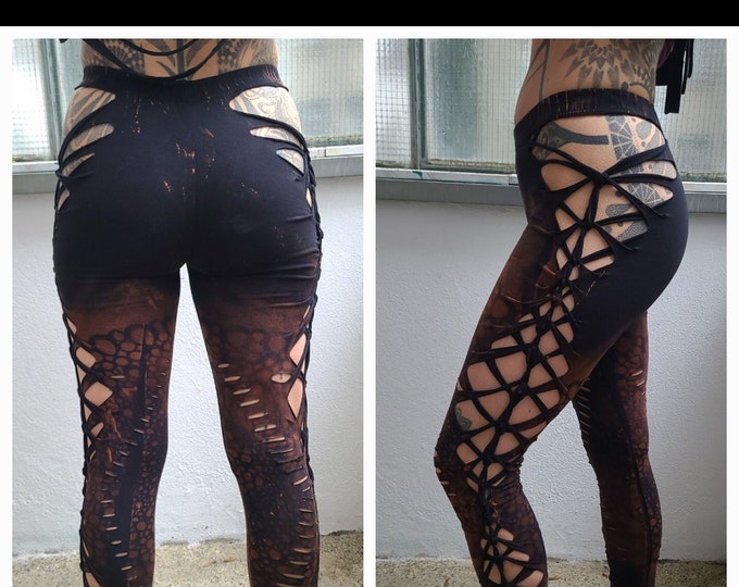 XXS-6XL leggings cutouts cut out batik tie dye ombre festival goa pixie psy cosplay yoga festival hippie rave techno weave party