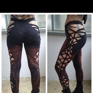 XXS-6XL leggings cutouts cut out batik tie dye ombre festival goa pixie psy cosplay yoga festival hippie rave techno weave party