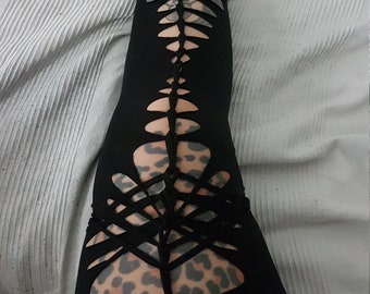 XXS-XXXXL frontcut leggings black cutouts cut out goa pixie white psy burning cosplay yoga lacing olive pattern rave geometric sacred