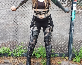 XXS-6XL frontcut leggings black cutouts cut out goa pixie braided psy burning cosplay yoga lacing geometric pattern rave knotted