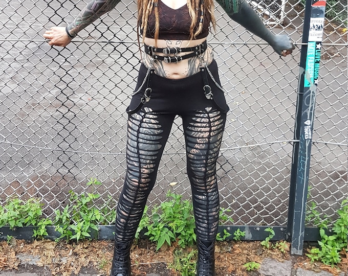 XXS-6XL frontcut leggings black cutouts cut out goa pixie braided psy burning cosplay yoga lacing geometric pattern rave knotted