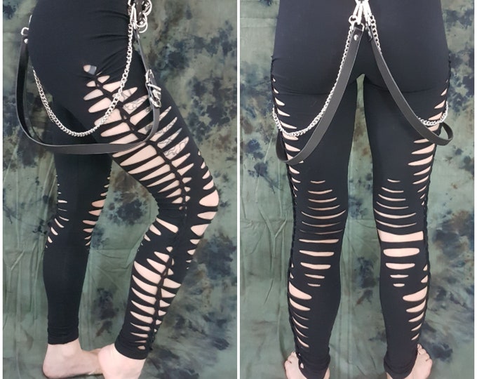 XXS-6XL Leggings cotton firesafe black cut out goa psy trance boho hippie punk festival flower of life punk gothic goa osy rave party
