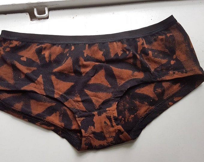 S-XXL Flower of Life large underwear briefs hipster panty slip hotpants underwear cotton black flower of life goa psy sacred brown