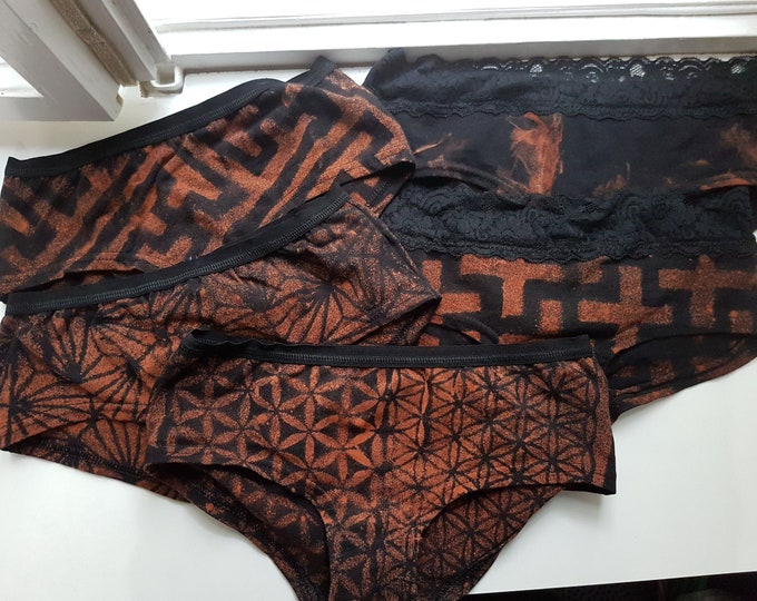 S-3XL sayagata labyrinth underwear briefs hipster panty slip hotpants underwear cotton fire goa psy sacred flower of life mandala goa