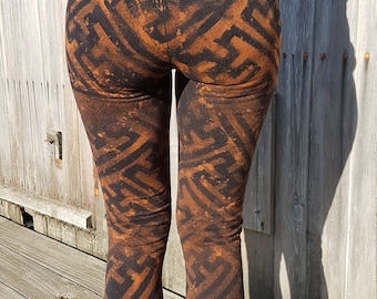 XXS-6XL leggings black orange brown goa pixie sayagata labyrinth psy burning cosplay yoga graphic graphic pattern rave