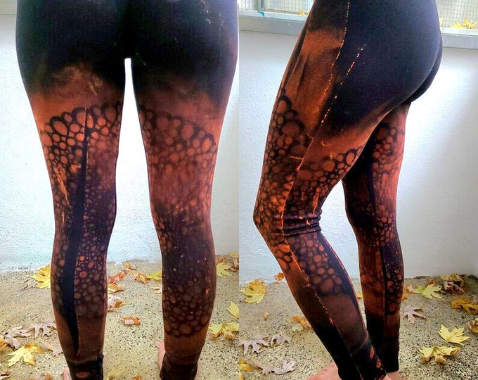 XS-4XL Mandala Flower of Life leggings black orange brown goa pixie ombre labyrinth graphic psy burning yoga pattern batik graphic sacred