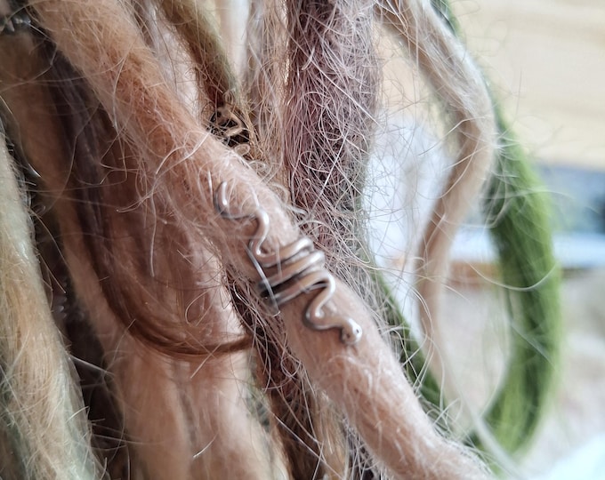 Dreadlock beads, gold, silver, snake, crystal, bird skull, amethyst