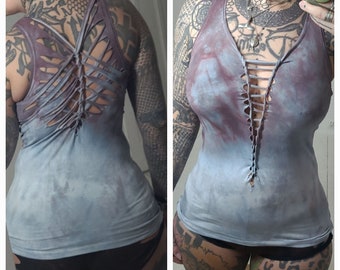 XS-4XL black croptop cutout cut out ombre batik top tanktop yoga goa psy ethno boho graphic fire save pattern batik psi festival pole dance