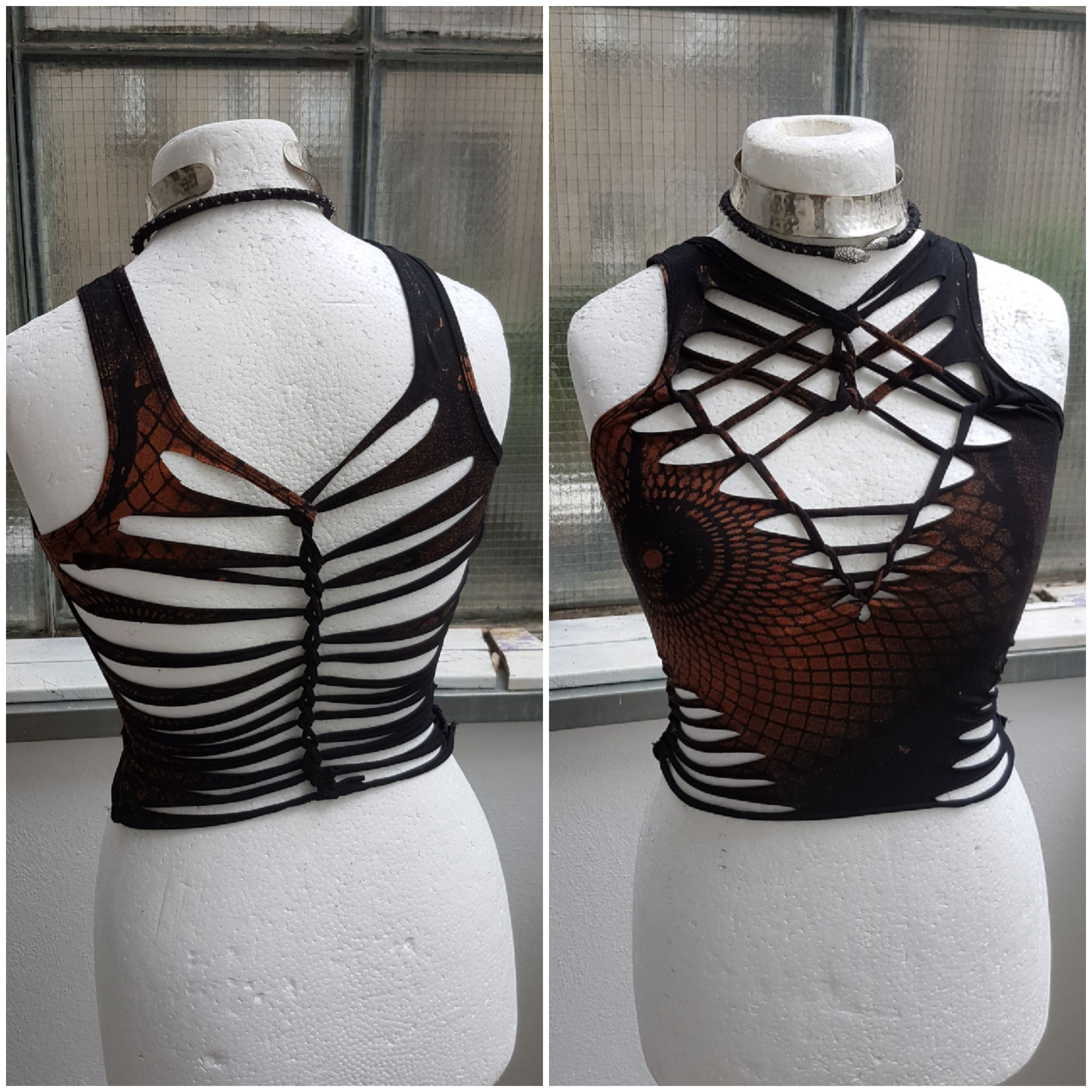 XS-4XL schwarz croptop cutout cut out ombre batik top tanktop | Etsy