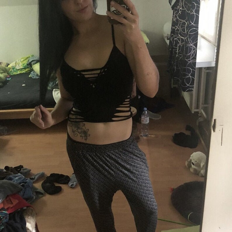 XS-XXL top tanktop croptop black cutouts cut out goa pixie psy burning woven yoga lacing elfe fee geometric tattoo pattern hooping nymph