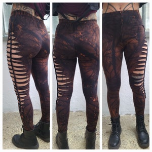 XXS-6XL leggings cutouts cut out batik tie dye ombre festival goa pixie psy cosplay yoga festival hippie rave techno weave party