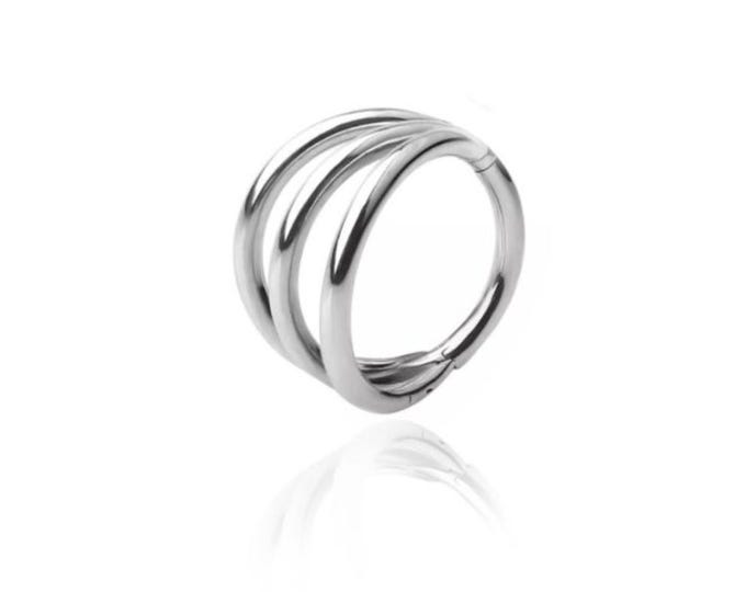 Piercing Clicker Segment Ring Septum Lip Nose Silver Surgical Steel Boho Punk