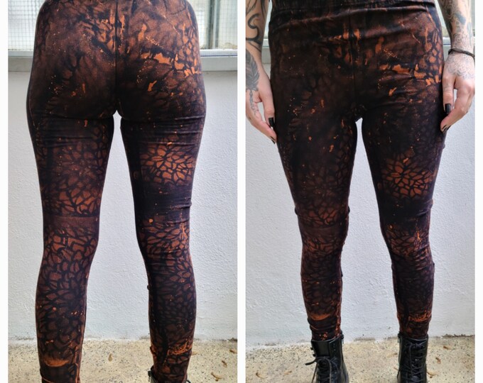 XS-4XL Mandala Flower of Life leggings black orange brown goa pixie ombre labyrinth graphic psy burning yoga pattern batik graphic sacred