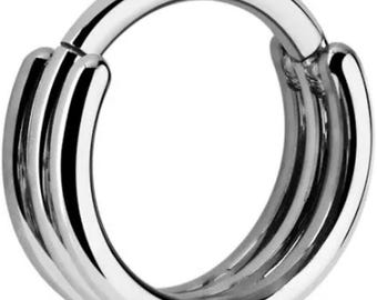 Piercing Clicker Segment Ring Septum Lip Nose Silver Surgical Steel Boho Punk