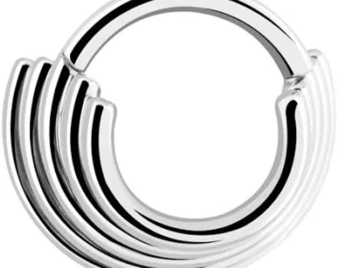 Piercing Clicker Segment Ring Septum Lip Nose Silver Surgical Steel Boho Punk