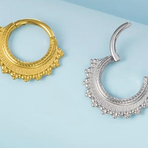 Piercing Clicker Segmentring Septum Lippe Nase silber gold Chirurgenstahl Boho Punk Daith Tragus Lobe Nostril Helix