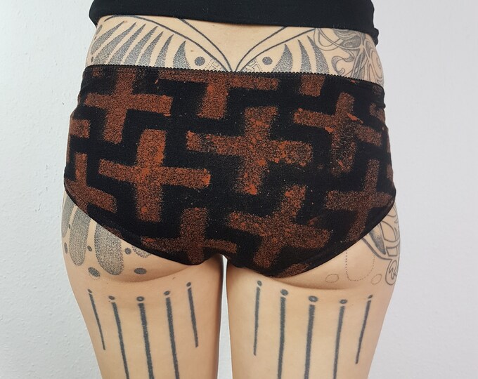 S-XXL crosses Plusse Swastika Sayagata underwear briefs hipster panty slip hotpants underwear cotton black goa psy sacred brown