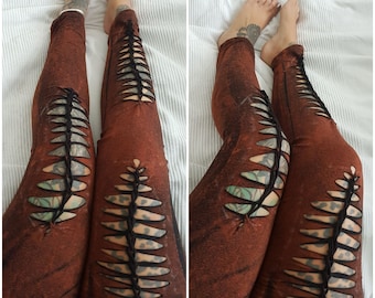 XXS-XXXXL leggings black cutouts cut out goa pixie braided pilates psy burning man cosplay yoga ribbons lacing pattern rave knotted