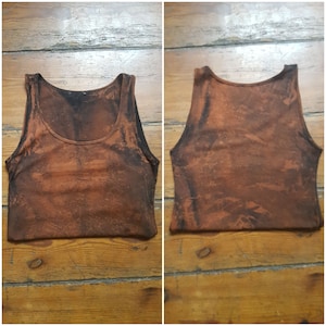 XS-4XL rusty copper croptop ombre batik top tanktop yoga goa psy ethno boho graphic fire save pattern batik psi festival pole dance
