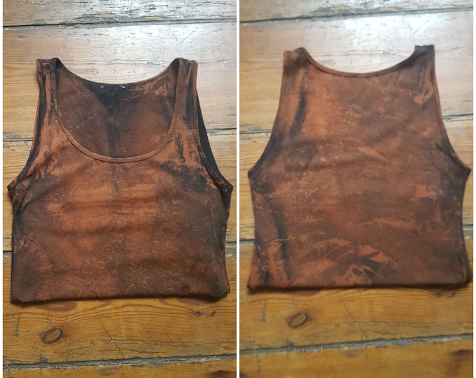 XS-4XL rusty copper croptop ombre batik top tanktop yoga goa psy ethno boho graphic fire save pattern batik psi festival pole dance