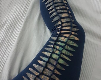 XXS-6XL leggings black cutouts cut out goa pixie hooping psy burning cosplay yoga geometric rave trance party festival gogo slit weave