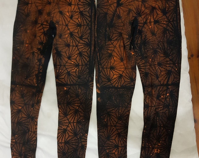 XXS-XXXXL leggings black orange brown goa pixie ombre labyrinth graphic psy burning cosplay yoga pattern batik graphic sacred rave
