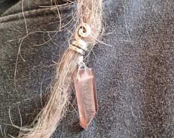 Dread beads, dreadlocks, amethyst crystal spiral, silver, purple, black, grey, hippie, boho, smoky quartz