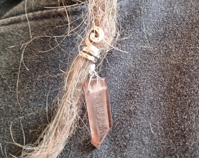 Dread beads, dreadlocks, amethyst crystal spiral, silver, purple, black, grey, hippie, boho, smoky quartz